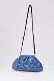 Tweed Pouch Crossbody Bag - Blue