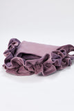 Frill Detail Velvet Shoulder Bag - Lilac