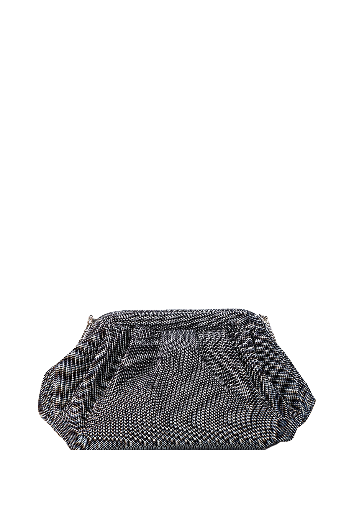 Shimmery Pouch Crossbody Bag - Silver