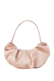Pleated Satin Shoulder Bag - Champagne