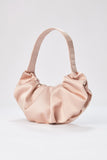 Pleated Satin Shoulder Bag - Champagne