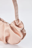 Pleated Satin Shoulder Bag - Champagne