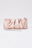 Pleated Satin Clutch Bag - Champagne