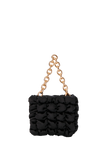 Quilted Satin Handbag - Black