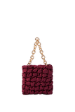 Quilted Satin Handbag - Burgundy