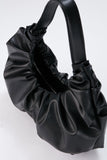 Vegan Leather Shoulder Bag - Black
