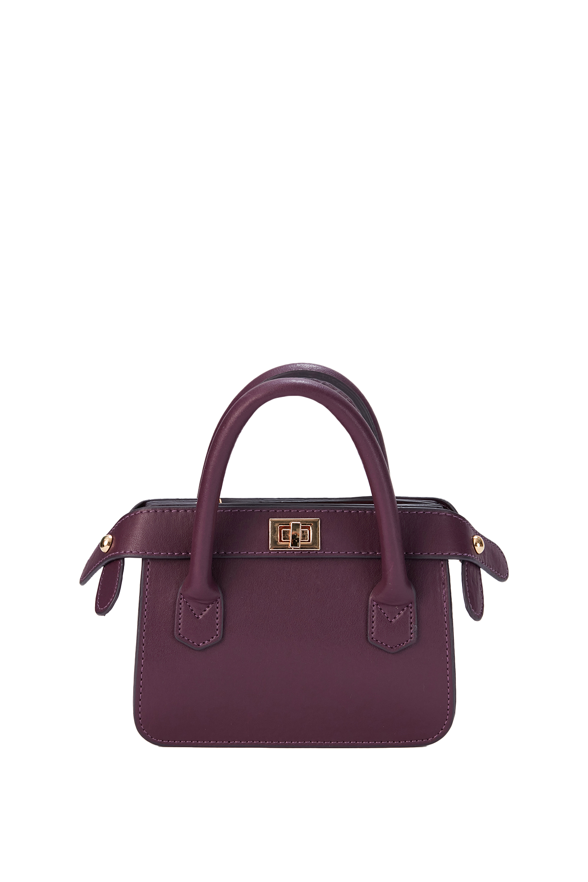 Mini Vegan Leather Crossbody Bag - Plum