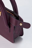 Mini Vegan Leather Crossbody Bag - Plum