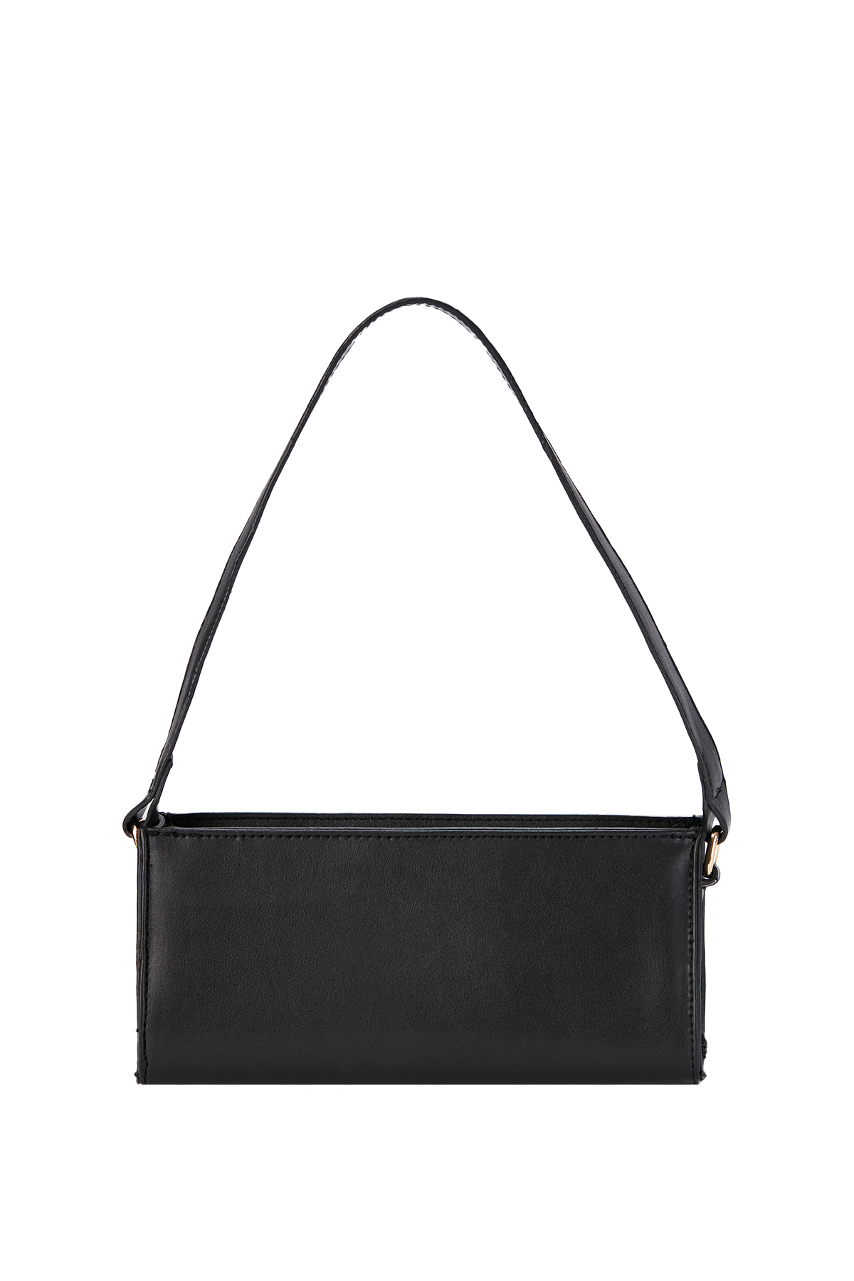 Vegan Leather Shoulder Bag - Black