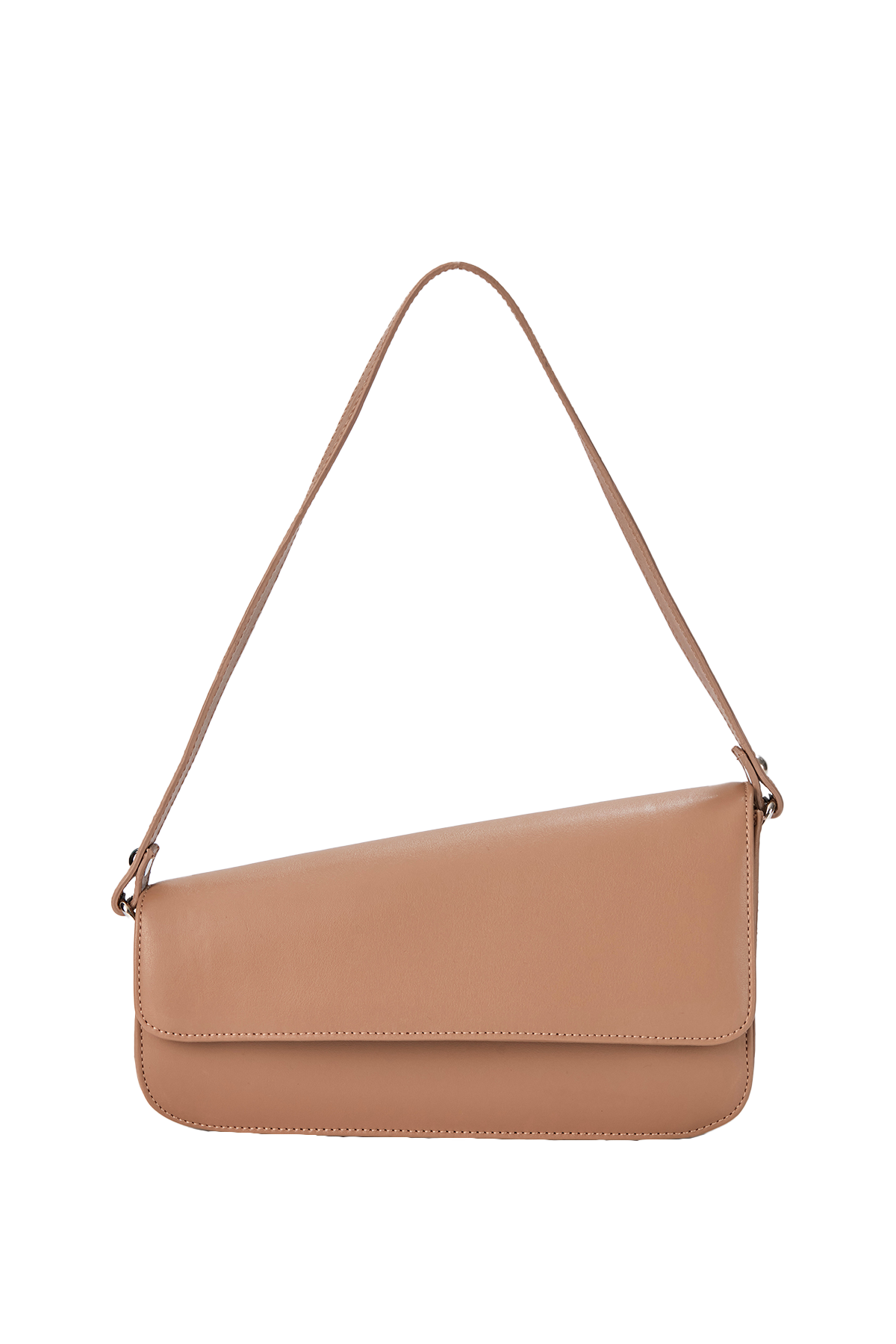 Asymmetric Shoulder Bag - Nude