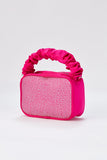 Satin All Over Diamante Camera Bag - Pink