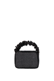 Satin All Over Diamante Camera Bag - Black