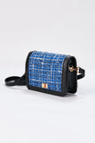 Tweed Crossbody Bag - Blue