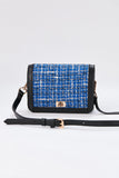 Tweed Crossbody Bag - Blue