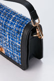 Tweed Crossbody Bag - Blue