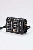 Tweed Crossbody Bag - Black