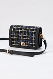 Tweed Crossbody Bag - Black