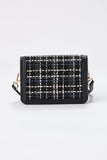 Tweed Crossbody Bag - Black