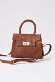 Reptile Textured Vegan Grab Bag - Tan