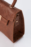Reptile Textured Vegan Grab Bag - Tan