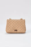 Quilted Plant Based Crossbody Bag - Nude