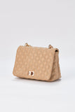 Quilted Plant Based Crossbody Bag - Nude