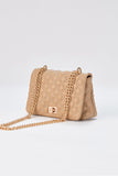 Quilted Plant Based Crossbody Bag - Nude