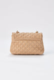 Quilted Plant Based Crossbody Bag - Nude