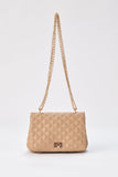 Quilted Plant Based Crossbody Bag - Nude