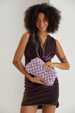 Quilted Satin Clutch Bag - Lilac