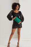 Recycled Satin Clutch Bag - Green