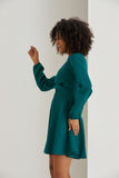 Knot Detail A Line Mini Dress - Green