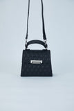 Recycled Vegan Leather Hand Bag - Black