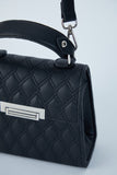 Recycled Vegan Leather Hand Bag - Black