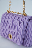 Wavy Vegan Leather Hand bag - Lilac