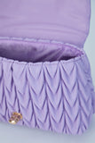Wavy Vegan Leather Hand bag - Lilac