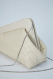 Asymmetrical Clutch Bag - White