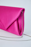 Recycled Satin Clutch Bag - Fuchsia Pink