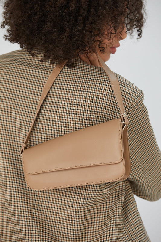 Asymmetric Shoulder Bag - Nude