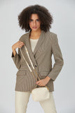 Braided Look Mini Crossbody Bag - Beige