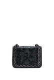 Croco Chain Shoulder Bag - Black