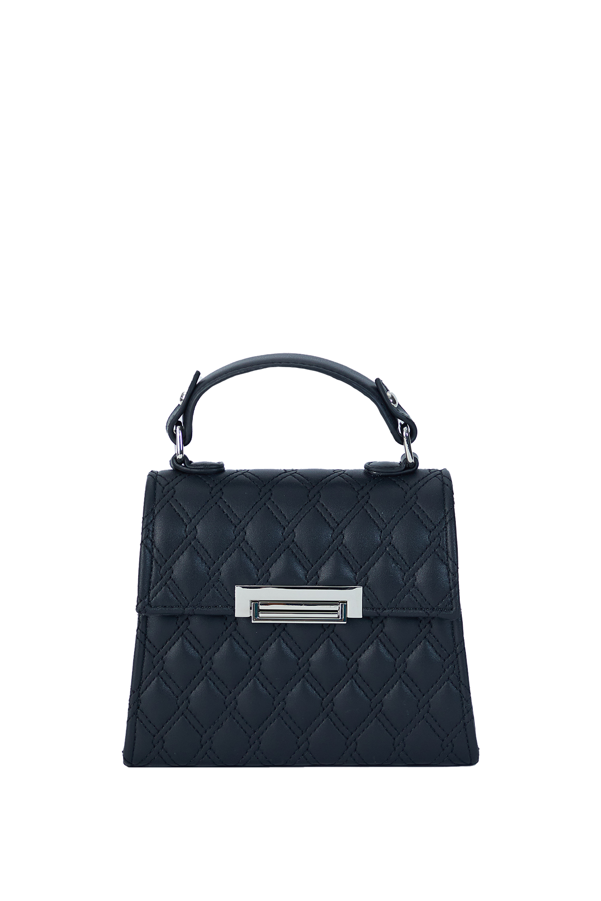 Recycled Vegan Leather Hand Bag - Black