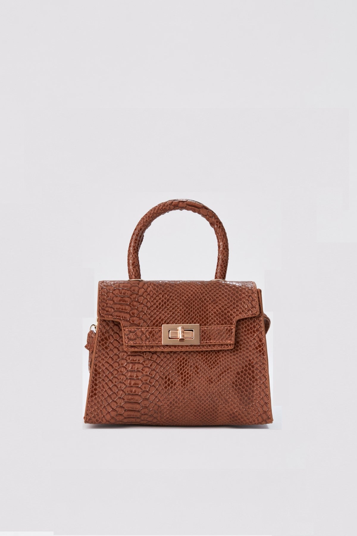 Reptile Textured Vegan Grab Bag - Tan